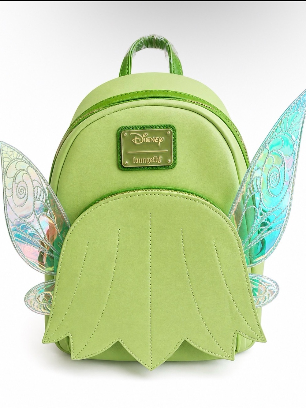 Disney Loungefly Tinker Bell Mini Backpack Iridescent Fairy Wings Green